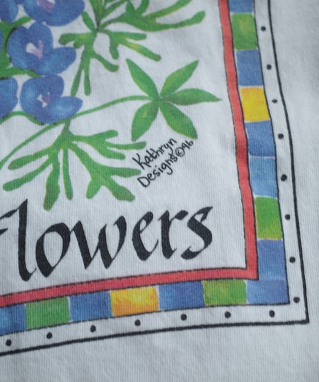 90's Flower Design T-Shirts -11 Made in USA