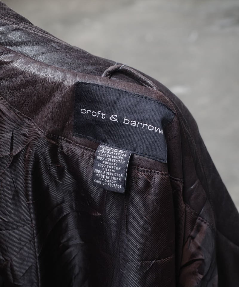 croft & barrow レザージャケット ブラック　S 中古・古着通販】CROFT&BARROW (クロフトアンドバロー) レザー