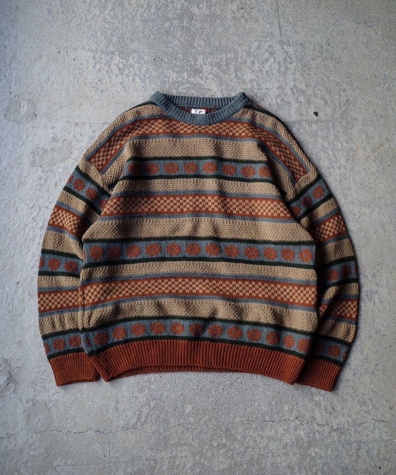 80s C.P. Company Pattern Wool Knit | DAMAGEDONE