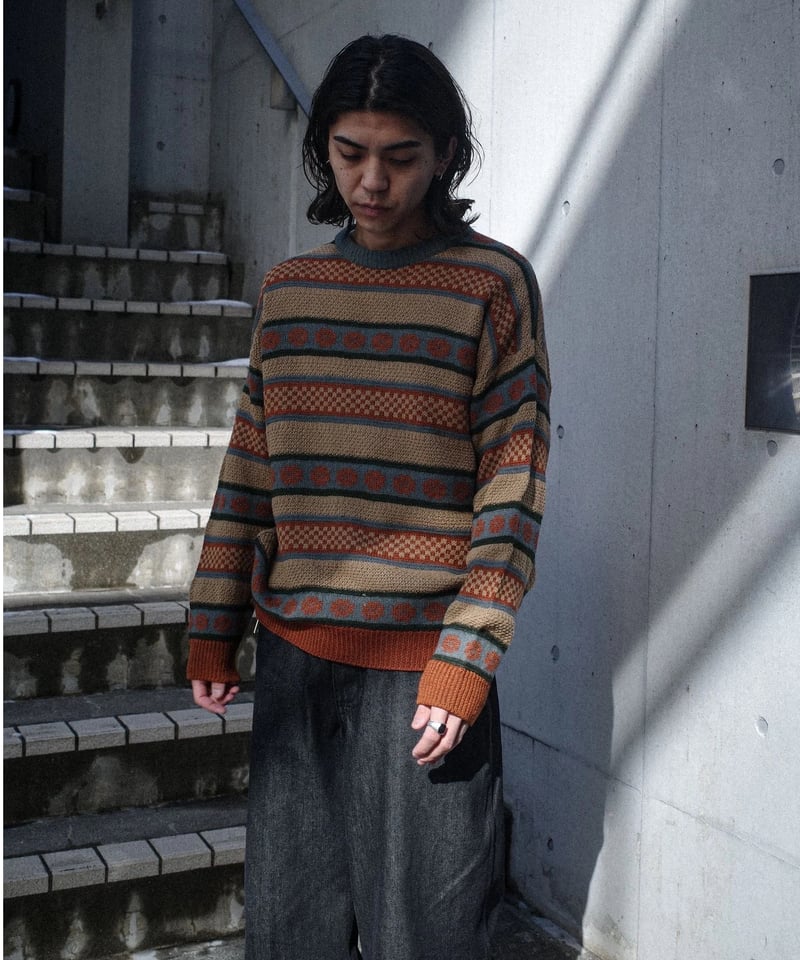 80s 90s cp company シーピーカンパニー　コットンニット　本人期 80s C.P. Company Pattern Wool Knit | DAMAGEDONE