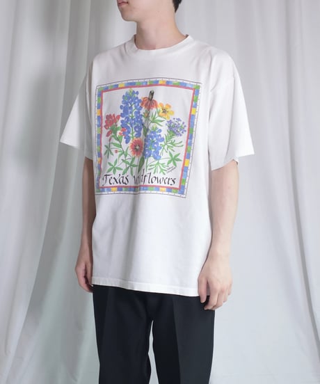 90's Flower Design T-Shirts -11 Made in USA