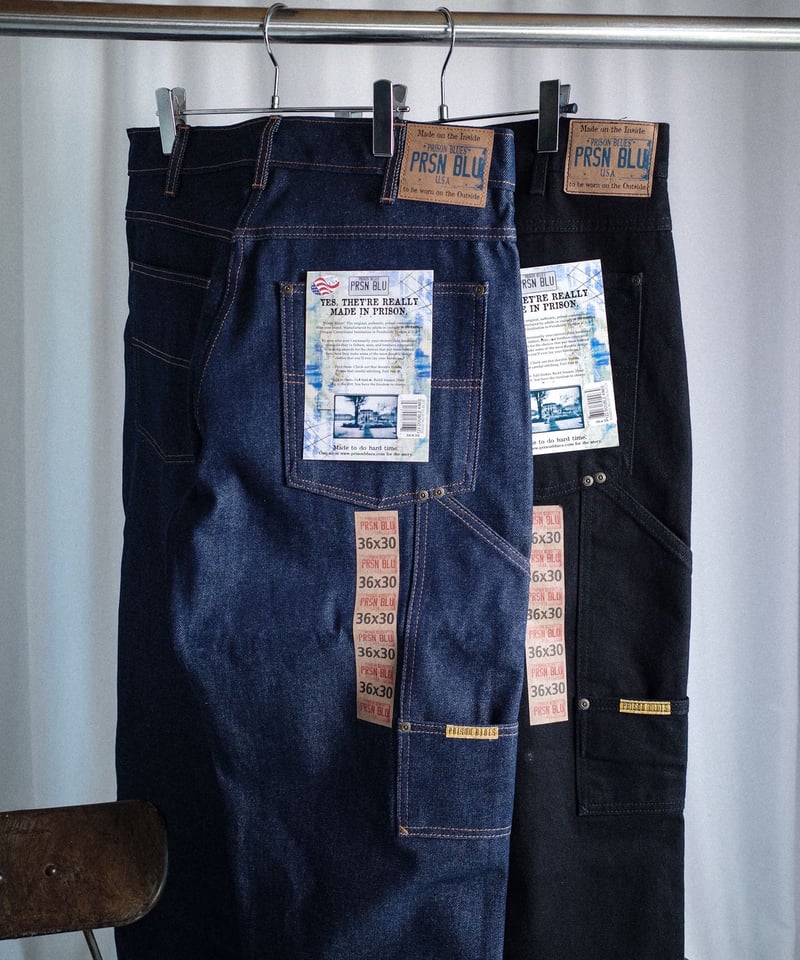 PRISON BLUES ダークインディゴ ダブルニー w34 Prison Blues Double Knee Denim Work Jeans | DAM