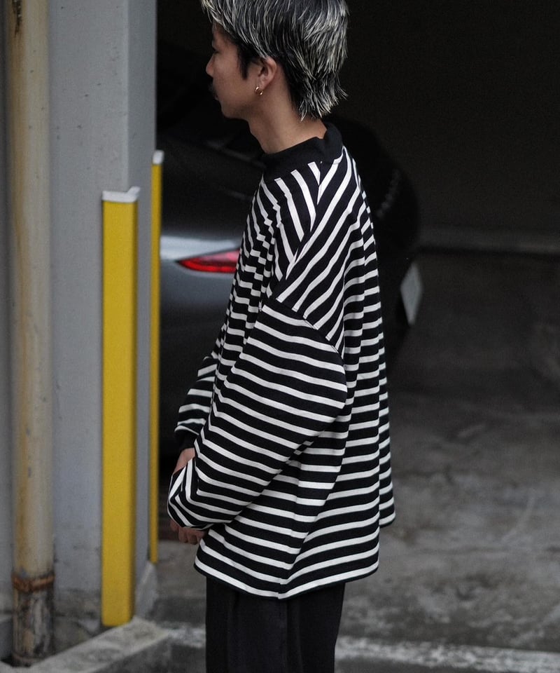 THE DAY MOCK NECK BORDER LONG SLEEVE