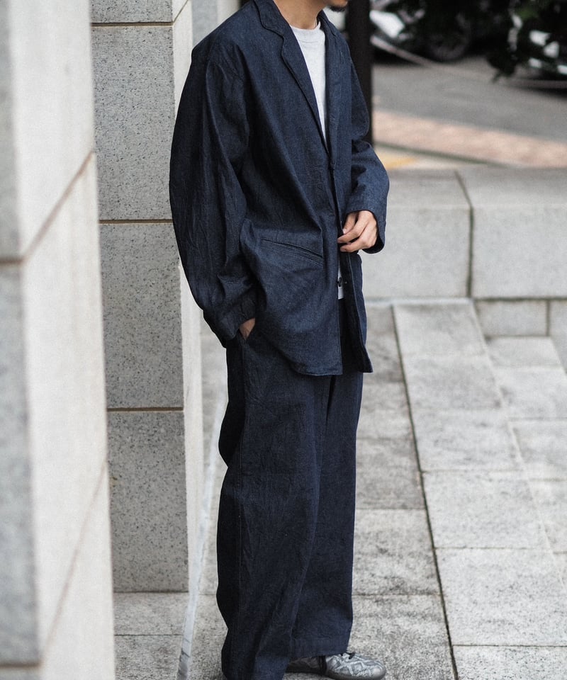 Porter Classic Denim Wide Jacket - Black - Navy Porter Classic Denim Wide Jacket - Black - Navy