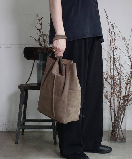 MARLON FIRENZE Calf Leather Shopper Bag - Taupe Suede