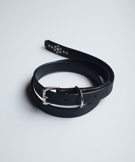 Made in Asakusa" Deadstock Leather Studs Narrow Belt
