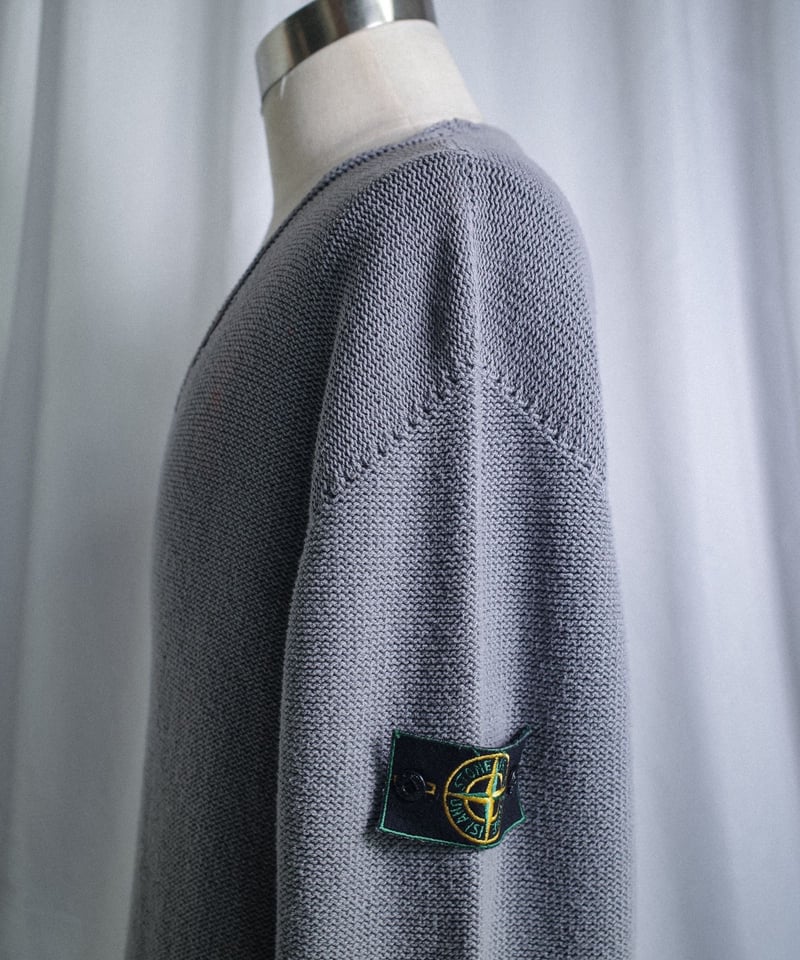 90s Stone Island Cotton V-Neck Knit | DAMAGEDON