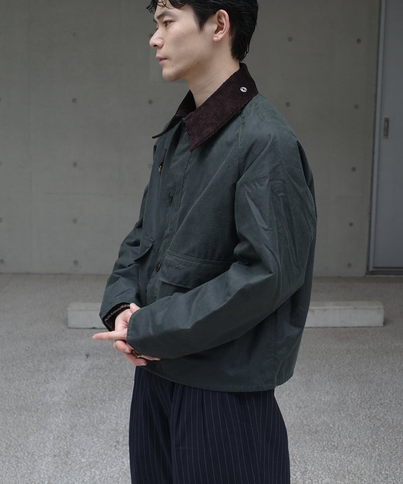 Barbour Spey Wax Jacket - Sage / Black | DAMAGE