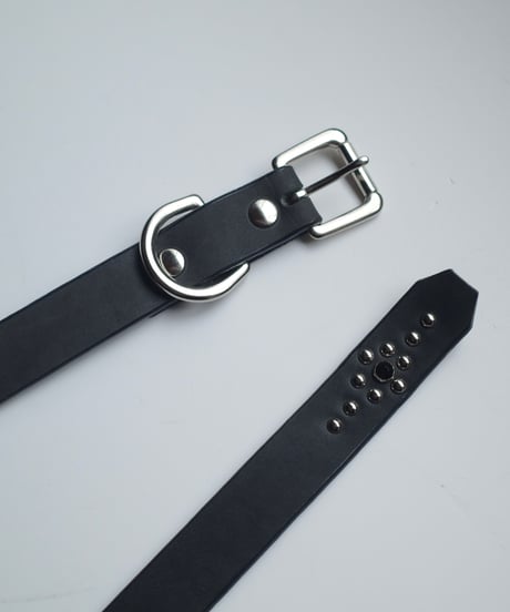 Made in Asakusa" Deadstock Leather Studs Narrow Belt