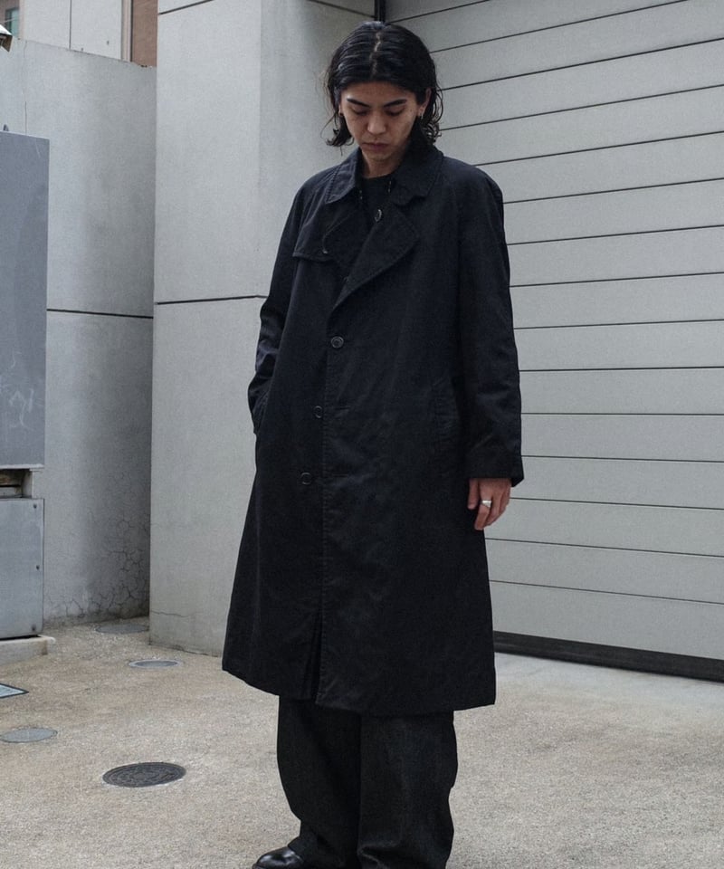 Burberry's Trench Coat Black Over Dye -Made in