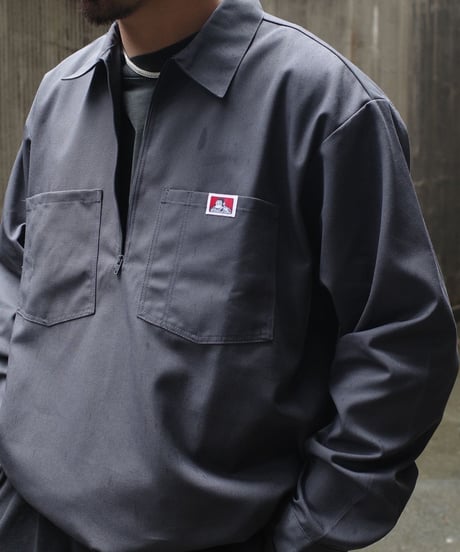 Ben Davis Long Sleeve Solid 1/2 Zip Shirt