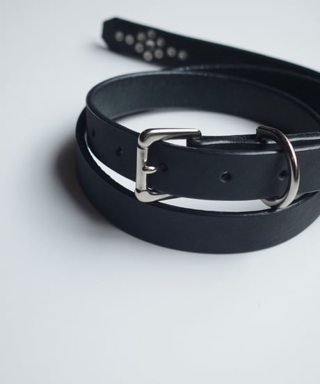 Made in Asakusa" Deadstock Leather Studs Narrow Belt