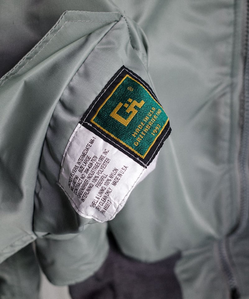 Greenbrier deadstock MA-1 silver シルバー DAMAGEDONE(ダメージドーン)公式通販 【一万円以上送料無料】アメリカ