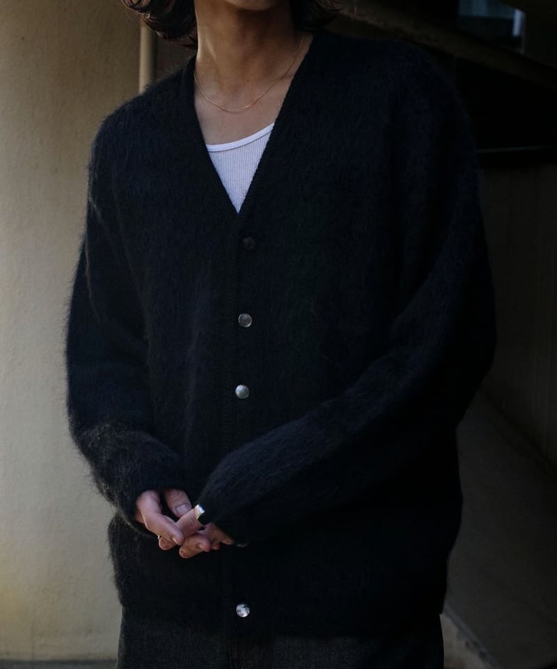 A.R.P. Shaggy Man™️ Mohair Cardigan W/Pocket Bl