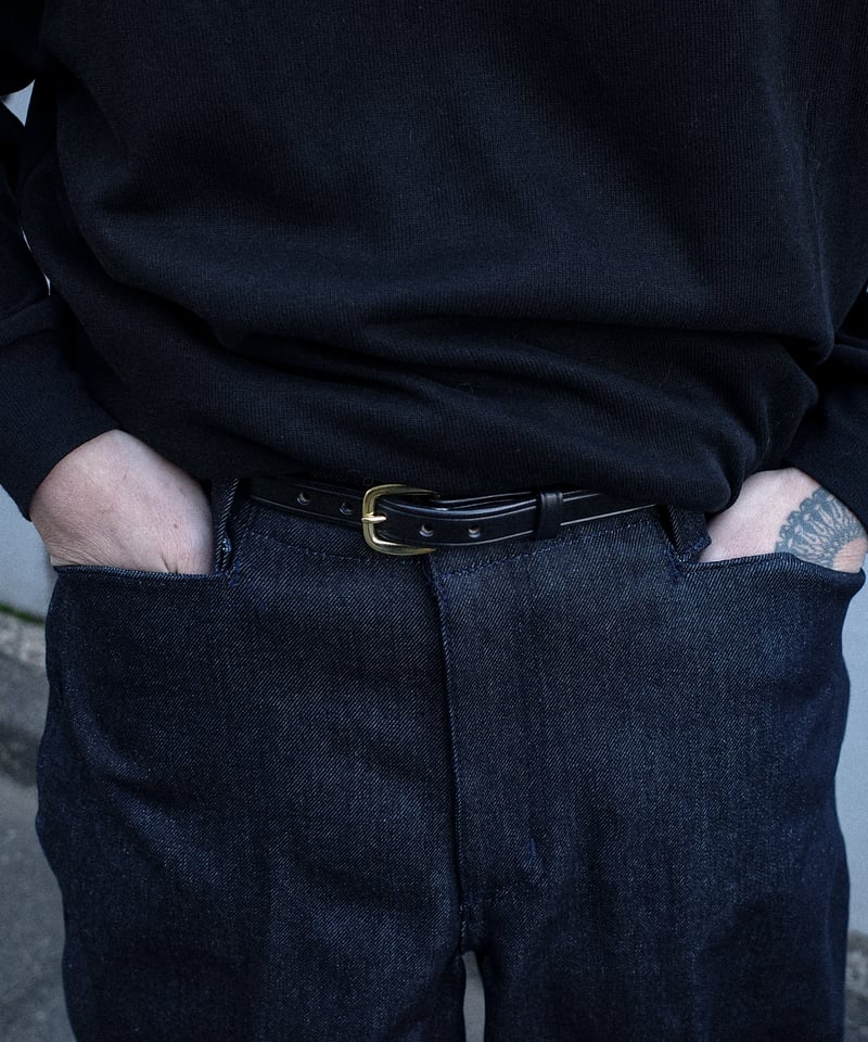 Tory Leather Plain Strap Belt Black #2134 | DAM