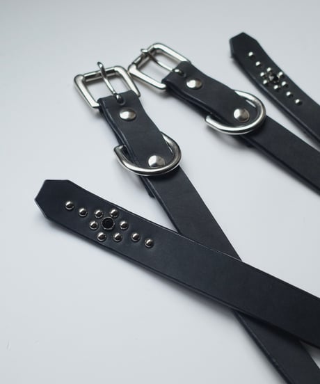 Made in Asakusa" Deadstock Leather Studs Narrow Belt