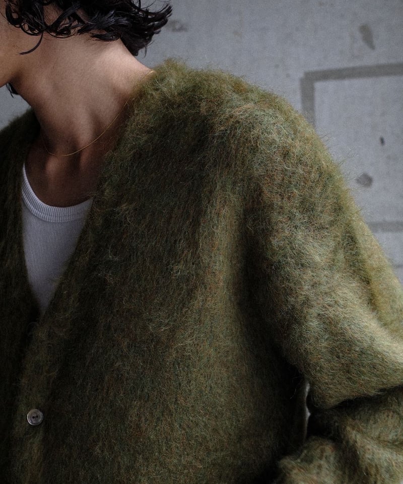 A.R.P. Premium Mohair Cardigan W/Pocket - Olive