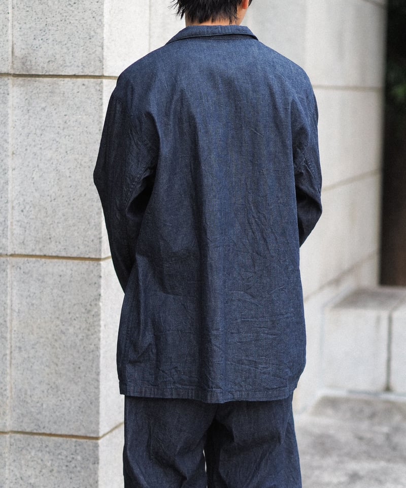 Porter Classic Denim Wide Jacket - Black - Navy Porter Classic Denim Wide Jacket - Black - Navy