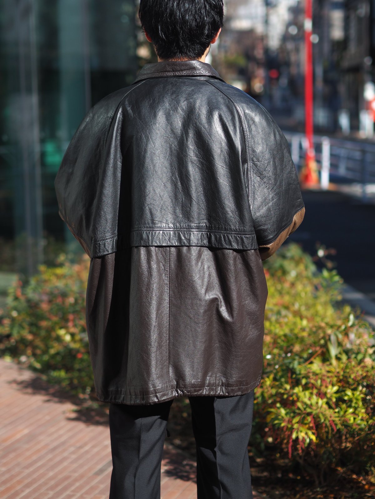 90s Perry Ellis Switching Leather Jacket | DAMA 90s Perry Ellis Switching Leather Jacket | DAMA