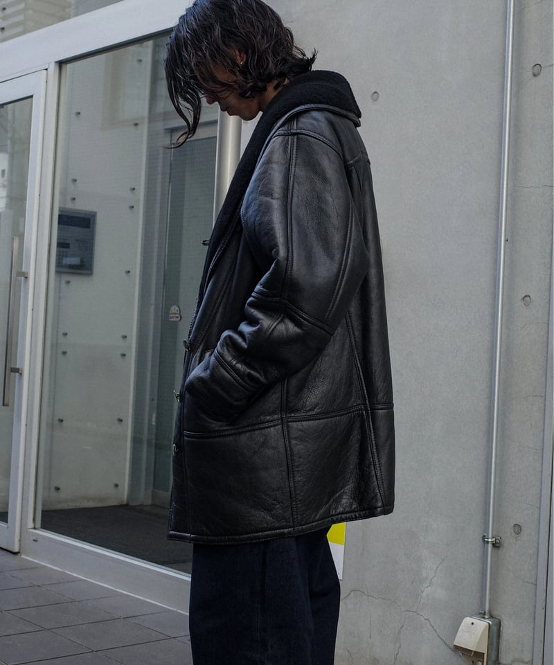 【Hirokazu Miura】MOUTON D-1 黒ジャケット Vintage Black Mouton Jacket -9 | DAMAGEDONE 2nd