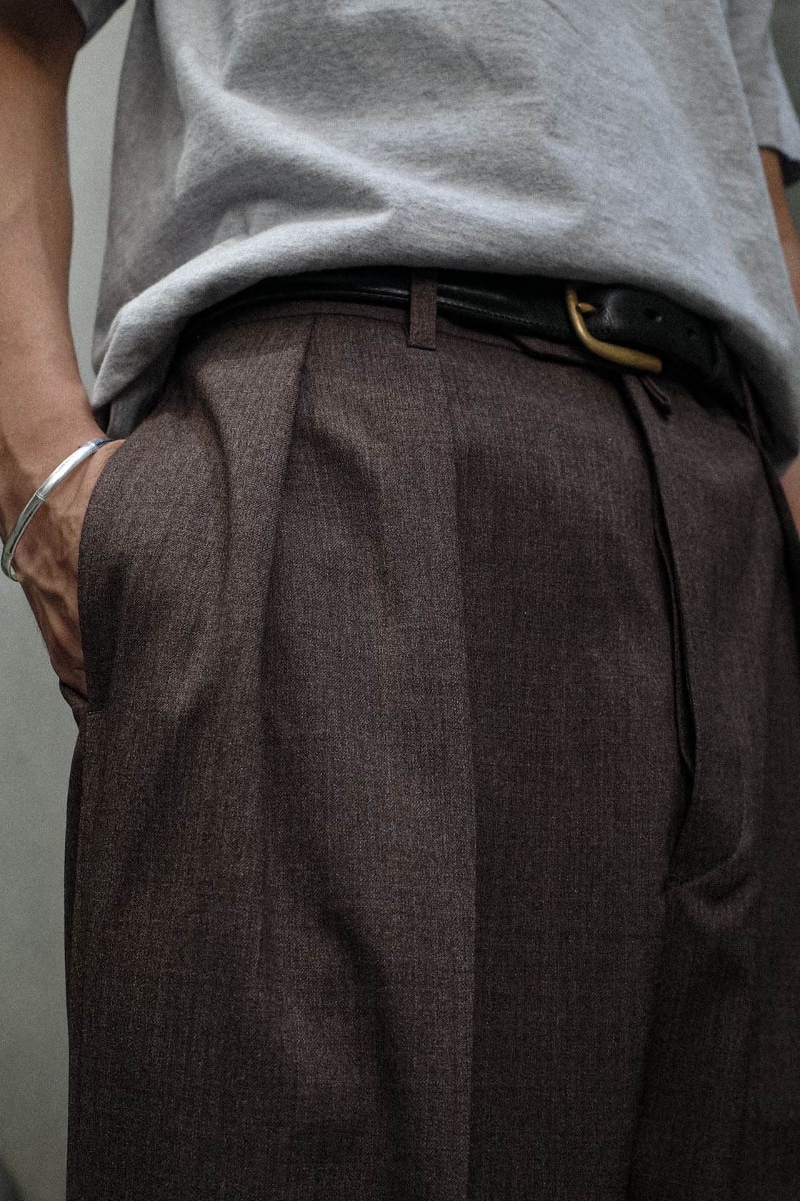 NEAT / T/W NEAT Action Slacks Wide - Brown | DA