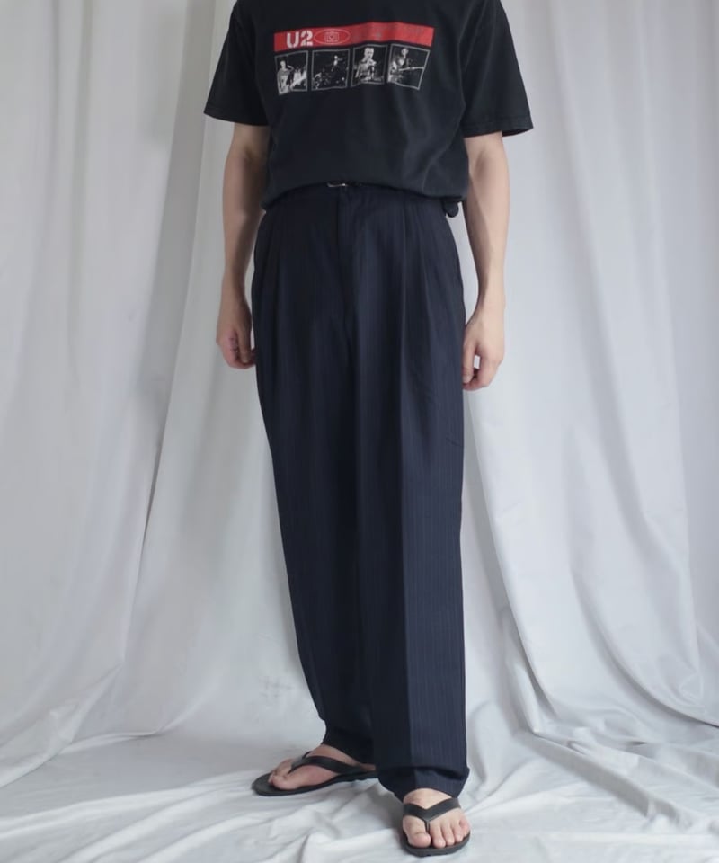 GIANNI VERSACE” Summer Material Stripe Slacks