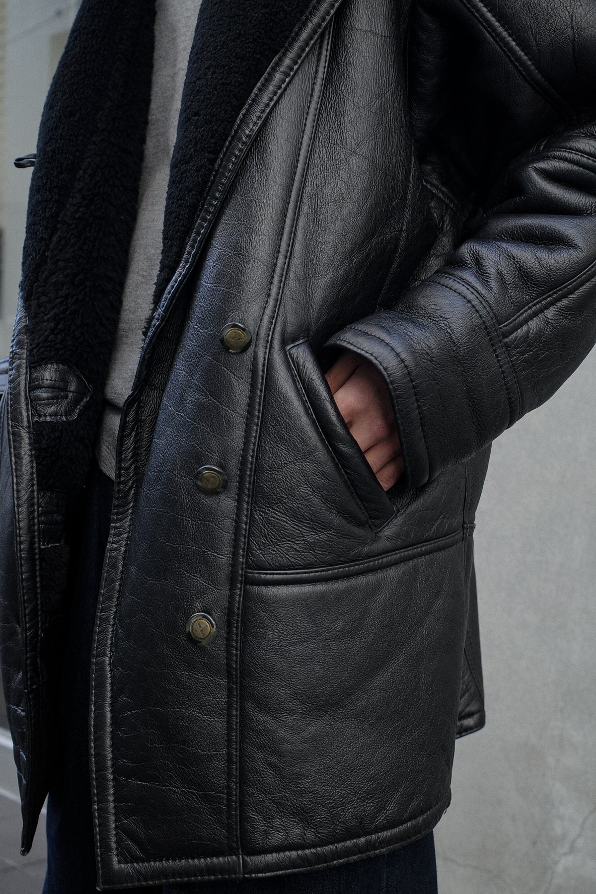 ビンテージ❣️Shearling ❣️黒 M秋冬❣️入手困難❣️昭和レトロ❣️ジャケット❣️ Vintage Black Mouton Jacket -9 | DAMAGEDONE 2nd