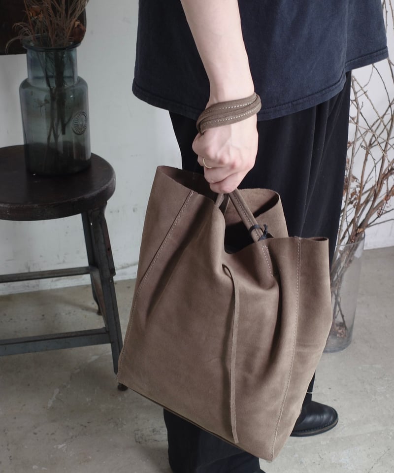 MARLON　スエードショッピングバッグ　THIRD MAGAZINE MARLON FIRENZE Calf Leather Shopper Bag - Taupe