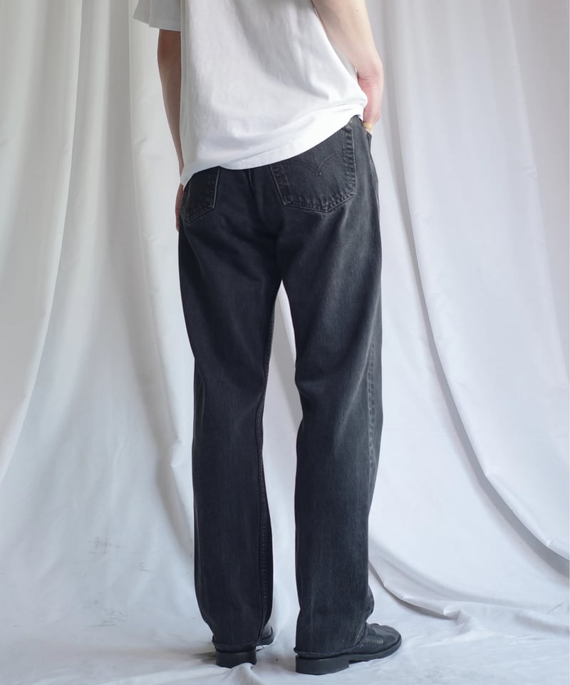 90's Levi's 501 Black Cut Off Denim Pants -Made