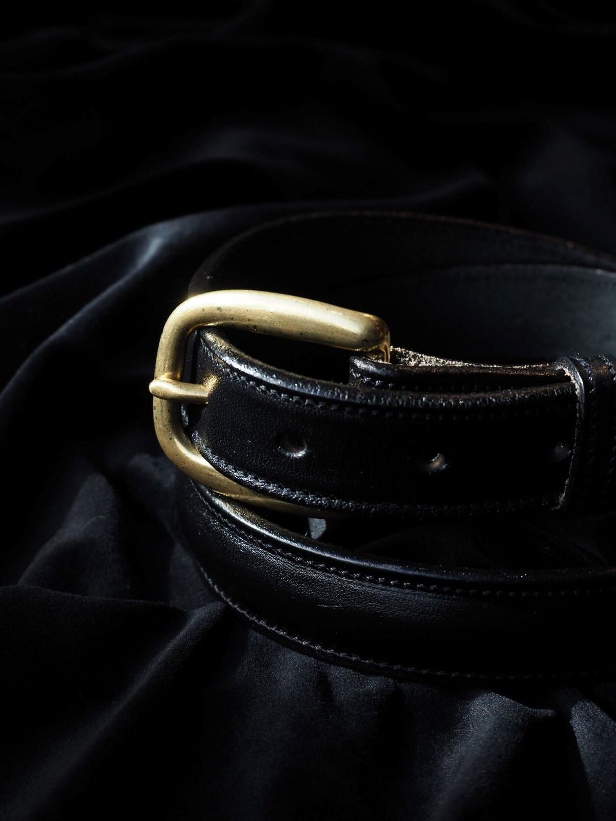 TORY LEATHER ROUND RAISED BELT BLACK ＃2167 | DA...