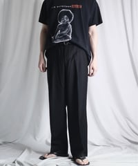 LANVIN Stripe Summer Material Slacks -6 "Made in Italy