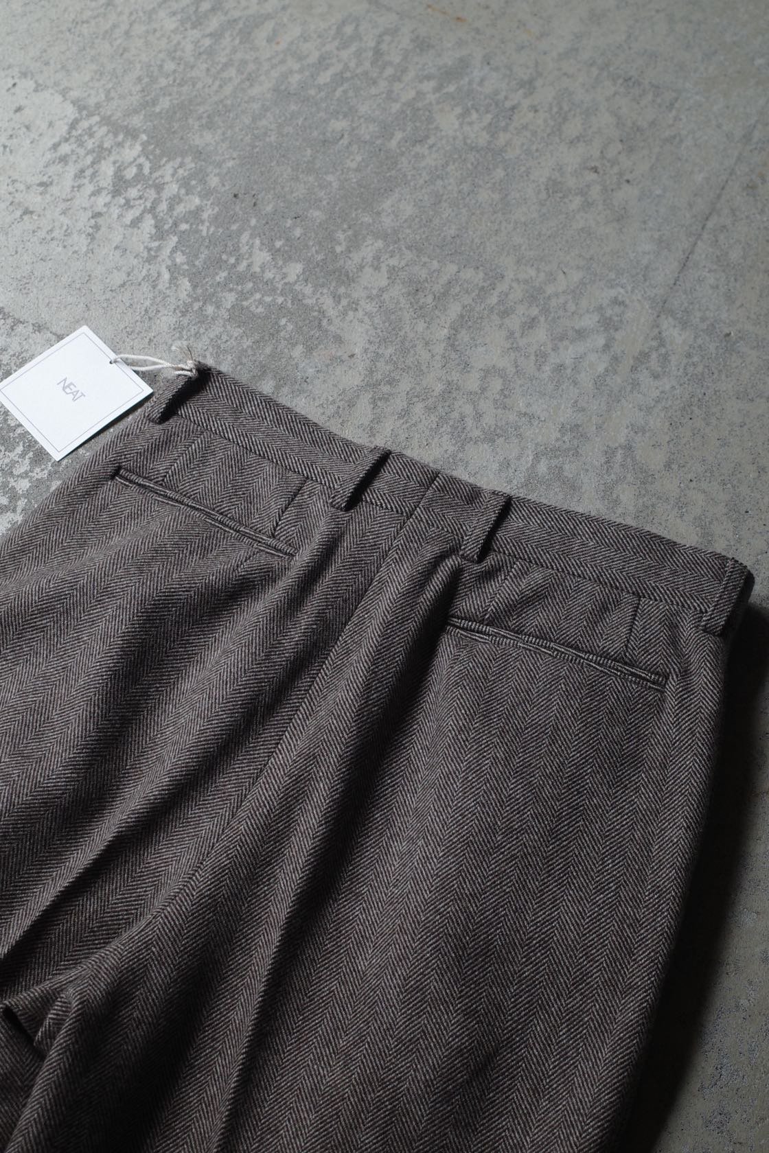パンツ [NEAT] WOOL HERRINGBONE WIDE NEAT WOOL HERRINGBONE WIDE - BROWN × WHITE | DA