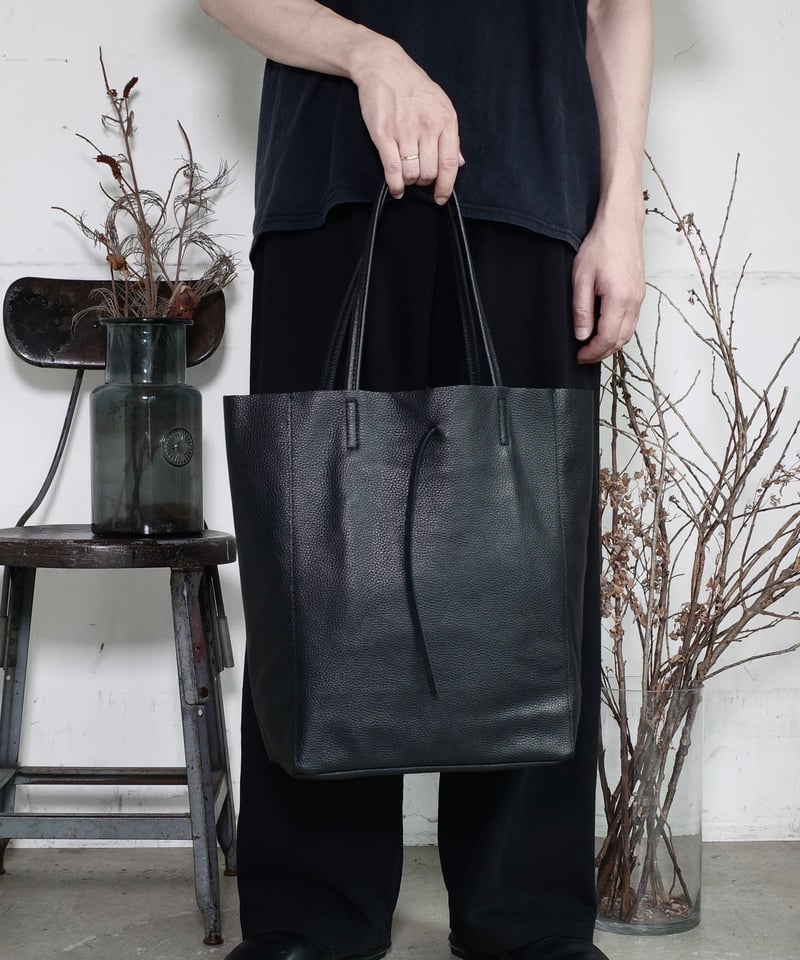 MARLON FIRENZE Calf Leather Shopper Bag - Nero 