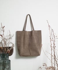 MARLON FIRENZE Calf Leather Shopper Bag - Taupe Suede
