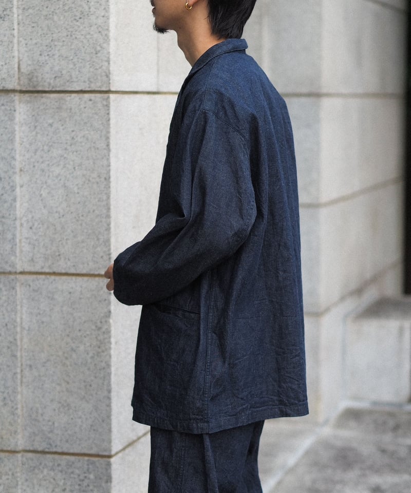 Porter Classic Denim Wide Jacket - Black - Navy Porter Classic Denim Wide Jacket - Black - Navy