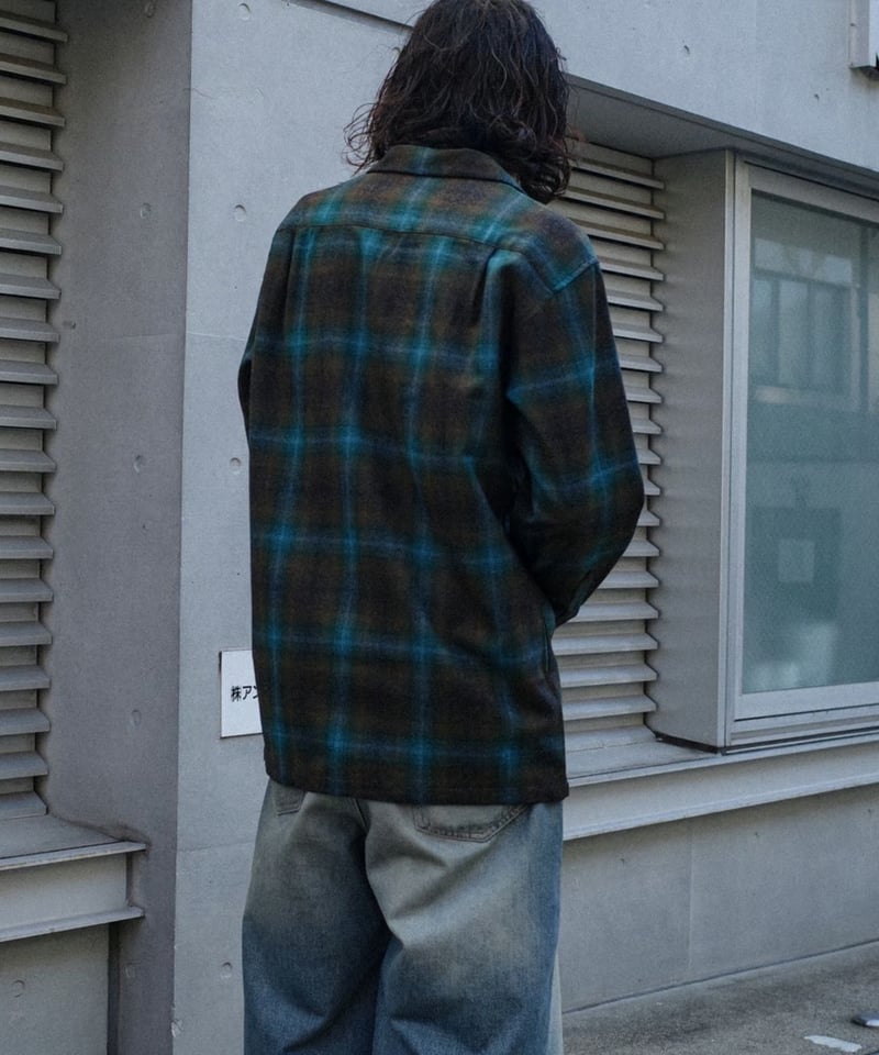 90s〜 Pendleton Ombre Shadow Board Shirt Pendleton Board Shirt Teal/Charcoal Ombre | DAM