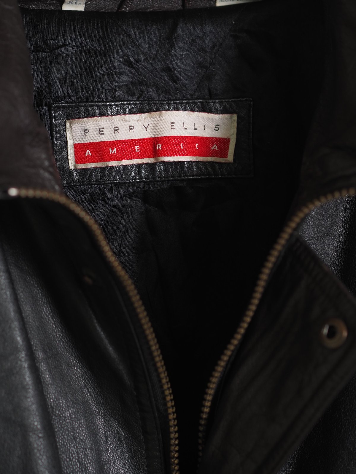 90s Perry Ellis Switching Leather Jacket | DAMA 90s Perry Ellis Switching Leather Jacket | DAMA