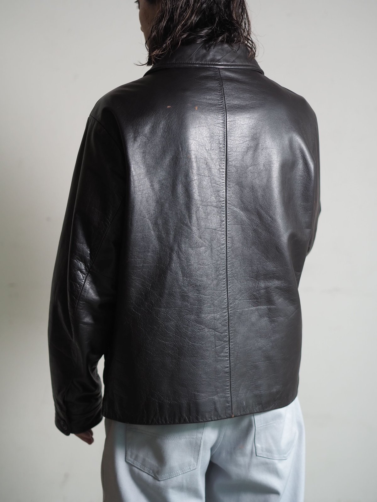 00s OLD GAP レザージャケット A-2 ブルゾン アルミジップ 本革 【公式