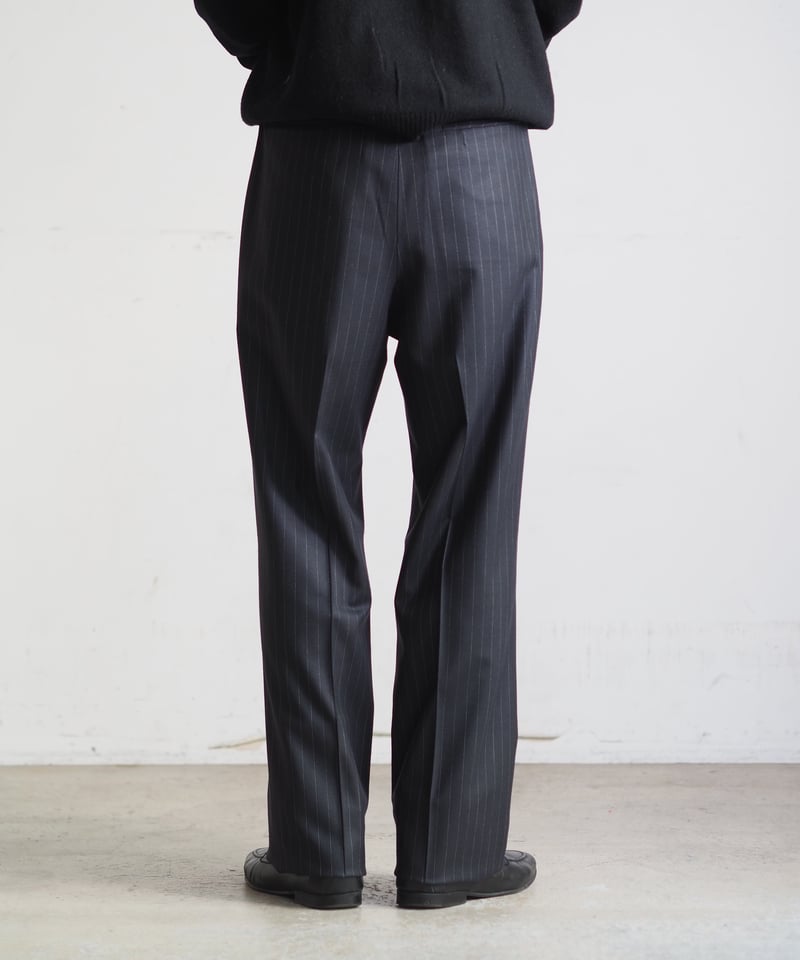 別注生地NEAT ニートウールモヘアピンストライプ柄スラックス48
