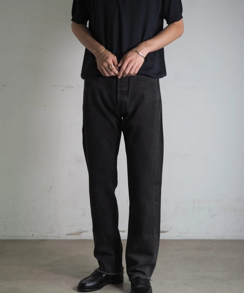 501 ブラックデニム W30 L32 刺繍入り 80s USA製 Levi'sリーバイス 501 先染め ブラック デニムパンツ