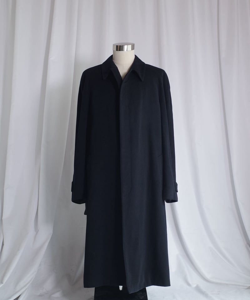 美品◇lacquer&C◇バルマカーンコート◇M-L◇ネイビー◇ロロピアーナ Loro Piana 100% Cashmere Fabric Balmacaan Coat