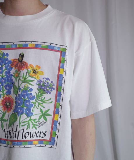 90's Flower Design T-Shirts -11 Made in USA