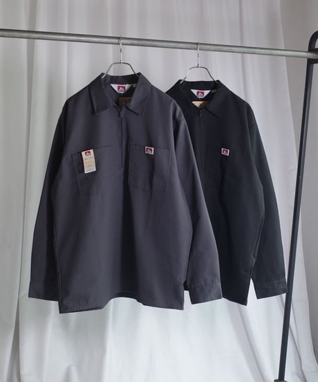 Ben Davis Long Sleeve Solid 1/2 Zip Shirt