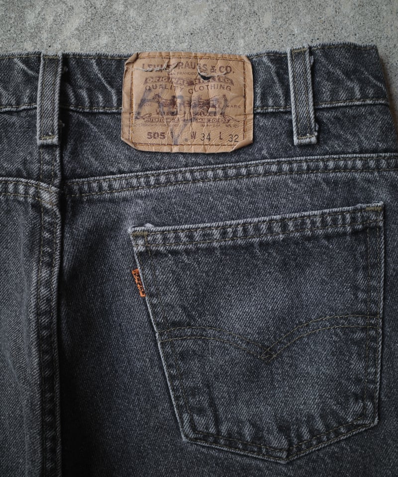 【90s】Levi's 505 USA製 ブラックデニム 34/32 Levi's - 90s リーバイス505 ブラックデニム USA製 34×32の通販 by