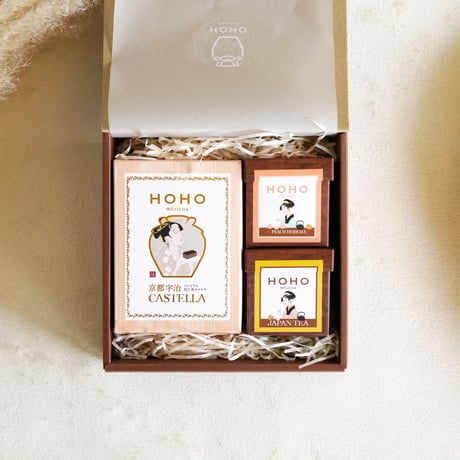 【お試しにも】 焙じ茶BOX -カステラと焙じ茶Teabag2種セット【HOHO HOJICHA】