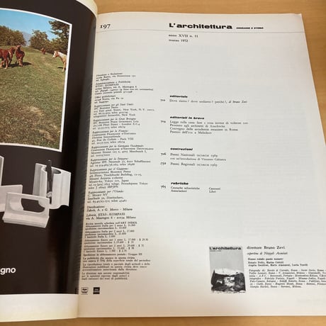 イタリアの建築雑誌「L'architettura」CRONACHE E STORIA 1972年3月号 n.197