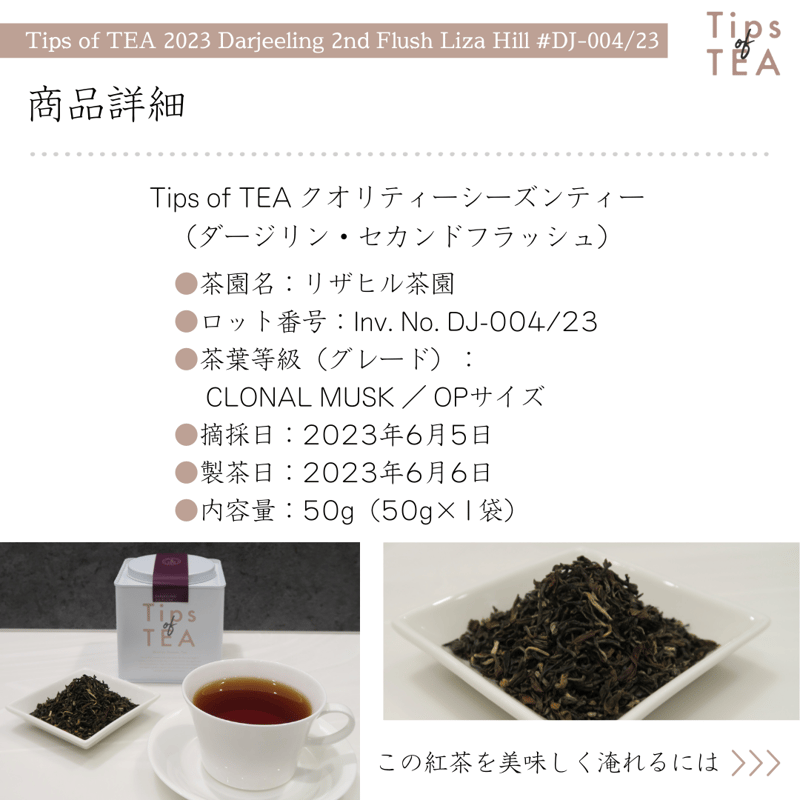 Tips of TEA クオリティーシーズンティー 2023 ダージリン・セカンド