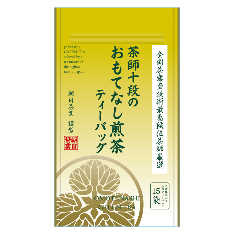 特上煎茶 ゴールドパッケージ 100g×10袋 朝日茶業 茶師十段のおもてなし煎茶（ティーバッグ 15P） | Tips of