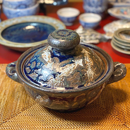 土鍋　陶器陶芸作家　お魚さんの取手の土鍋　作家さん 土鍋 陶器陶芸作家 お魚さんの取手の土鍋 作家さん