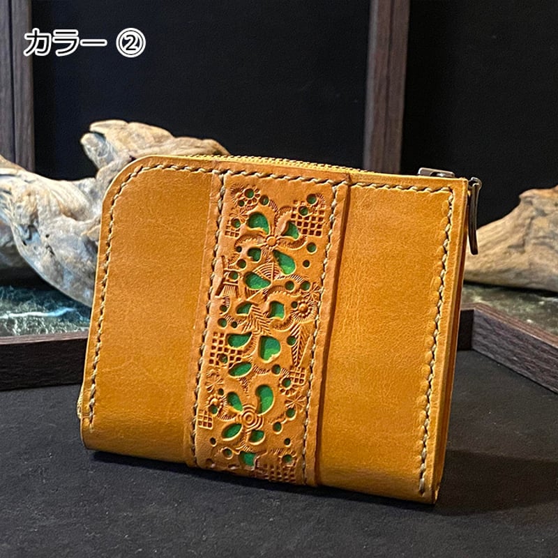 ハンドメイド　fukulowleather L字ファスナーウォレット L字ファスナーウォレット | 作家作品の発表・販売の場《VIVU LERTE》
